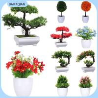 BAIFAQIAN 1 Set ของขวัญ ต้นสน Topiary เครื่องประดับเดสก์ท็อป ของตกแต่งบ้าน กระถางจำลอง พืชเหมือนจริง บอนไซประดิษฐ์