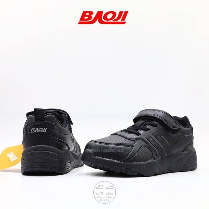 baoji-ของแท้-100-รองเท้านักเรียนเด็ก-รองเท้าพละเด็ก-รองเท้าวิ่ง-พื้นโฟมนุ่ม-รุ่น-bjk114-ดำ-ขาว-ไซส์-33-37
