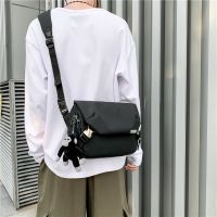 Large-Capacity Messenger Bag Mens Textured Nylon Shoulder Street Trendy Backpack Unique Diagonal Tooling 【AUG】