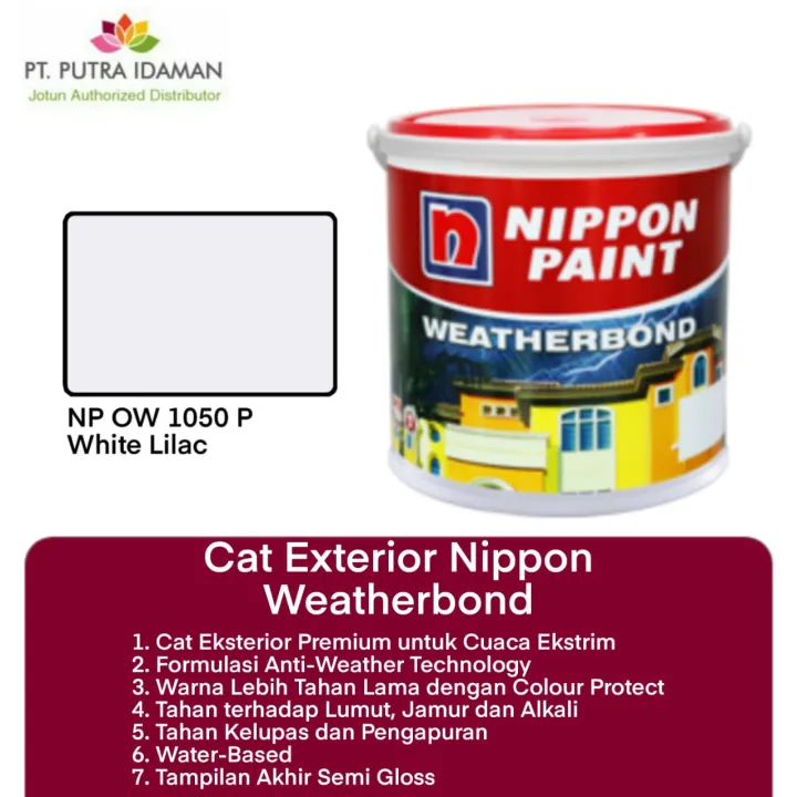 NIPPON PAINT WEATHERBOND CAT EKSTERIOR PREMIUM NP OW 1050 P WHITE