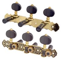 2pcs Gold amp;Black Plate Classical Guitar Strings Tuning Pegs Keys Tuners Musical Parts