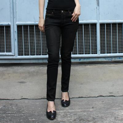 Golden Zebra Jeans กางเกงยีนส์หญิงผ้ายืดสีสนิมดำ ฟอกลายหนวดขาเดฟ