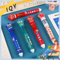 IQY ปากกาหลากสี10ปากกาลูกลื่นสี4ชิ้น,ปากกาหลากสีที่ตั้งป้ายอุปกรณ์ปากกาเครื่องเขียน