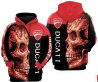 Ducati Skull Black Red Ducati Ducati 3D Hoodie