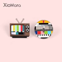 【CW】 Television Repairs Sign Enamel Pin Meme Old TV Test Custom  Jewelry Denim Jackets Collar Badge Brooches Lapel Pins For Friends