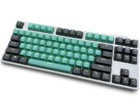 Gray Cyan 87 Keycaps PBT Material OEM Height Mechanical Keyboard Keycaps Double Backlit Characters Transparent Game Keycaps