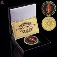 US Army Airborne 1st Special Forces Operational USA Gold Military Token Challenge Commemorative Coin Collection W/ Box Holder