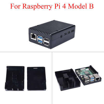 Raspberry Pi 4เคสอลูมิเนียมอัลลอยฝาครอบสีดำกล่องโลหะเคสป้องกัน,อุปกรณ์ระบายความร้อนสำหรับ Raspberry Pi 4 Model B