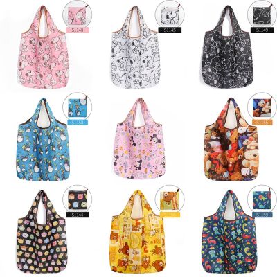 Cartoon Storage Bag Thick Waterproof Handbag Foldable Shopping Bags Reusable Folding Grocery Eco Tote Bag