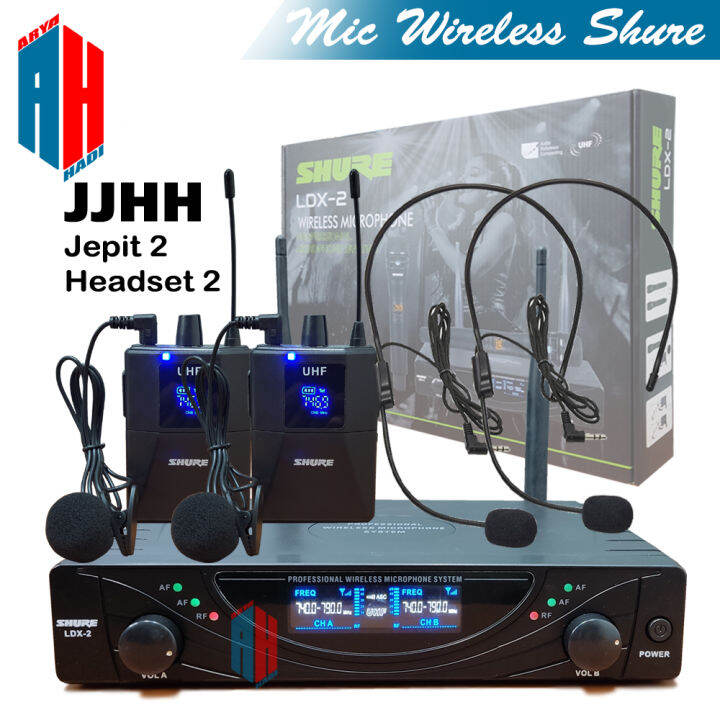 Mic Wireless Shure LDX2 JJHH Microphone Headset, Clip on, Mik Jepit
