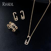 【CW】 RAKOL 3 Pcs Design Necklace Earrings Jewelry Set for Bridal Wedding Accessories