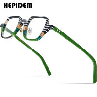 top●HEPIDEM Multicolor Acetate Glasses Frame Men 2022 New Vintage Square Eyeglasses Women Optical Spectacles Eyewear 9216