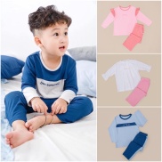 Bộ dài tay chất Nu Doux pyjamas họa tiết trẻ em thu đông Nous