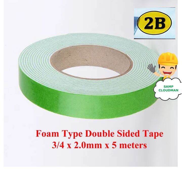 Foam Type Double Sided Tape 3/4 x 2.0mm x 5 meters 18mm Mounting