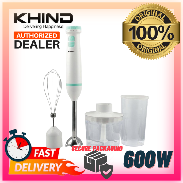 Khind BH600M Hand Blender 3 in 1 Chop Blend Whisk Mixer Light Midori Series Mint Lazada
