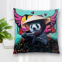 （ALL IN STOCK XZX）New customized anti slip panda pillowcase bedding/sofa/home/car high-quality pillowcase   (Double sided printing with free customization of patterns)