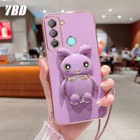 เคสโทรศัพท์มือถือ YBD สำหรับ Infinix Tecno PoP 5 LTE BD4 BD4A BD4i รูปการ์ตูนน่ารักพวงกุญแจกระต่ายน้อยขอบตรงนิ่มกรอบส่งซิลิโคน