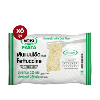 MOKI เส้นแบนโอ๊ตไฟเบอร์ผสมบุก 200g x6 บุกเพื่อสุขภาพ (FK0173) Oat Fiber Fettuccine with Konjac