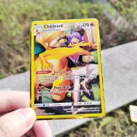 【LZ】 Pokemon Metal Cards Shiny Letters Lucario Eevee Snorlax Charizard Mewtwo Iron Pokémon GX Vmax EX Game Collection Children Toys