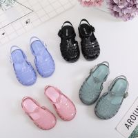 Mini Melissa Childrens Roman Woven Sandals 2023 Summer Boys Girls Comfortable Soft Sole Beach Shoes Kids Jelly Shoes