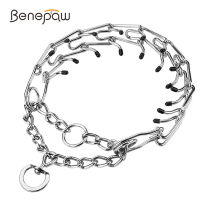 Benepaw Effective Pinch Dog Training Collar With Comfort Rubber Tips Safe Adjustable Detachable Stainless Steel  Prong Collar