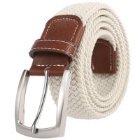 Stretch Canvas Leather Belts for Men Female Casual Knitted Woven Military Tactical Strap Male Elastic Belt for Pants Jeans Mens