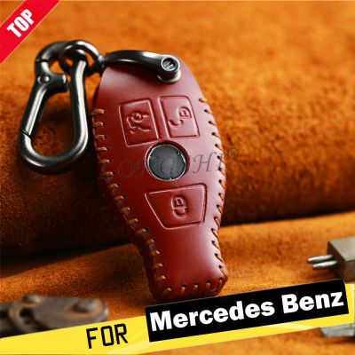 huawe New hot sale leather car key cover keychain case for Mercedes benz CLS CLA GL R SLK AMG A B C S class Remote Holder Accessories