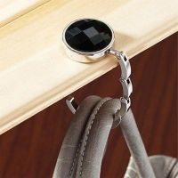 NEW Desk Hanging Hook practical Portable Folding Table Desk Hanging Clip Crystal Alloy Purse Handbag Bag Hanger