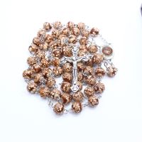 Imitation Ceramic Beads Religious Jewelry Cross Necklace 50g Holy Land Virgin Catholic Rosary Prayer Necklace