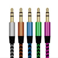 AUX 3.5MM Audio Extension Cable Adapter Cable Male to Male Nylon Metal Jack Car Phone Computer Microphone Audio Adapter Cables