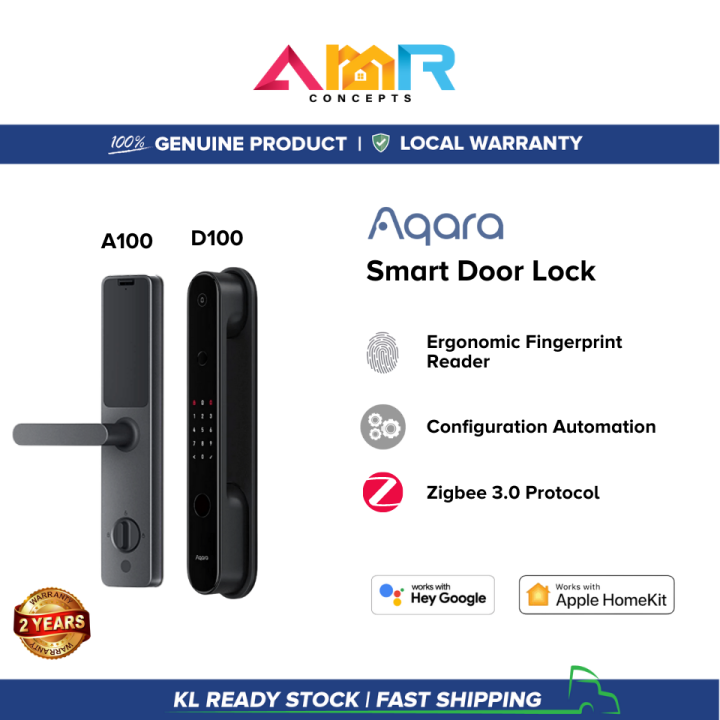 Aqara Smart Door Lock A100 D100 Zigbee Malaysia Version Apple Home Key ...