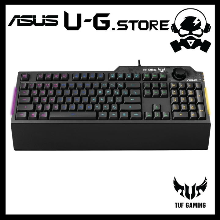 ASUS TUF Gaming K1 RGB keyboard with dedicated volume knob, spillresistance, side light bar and