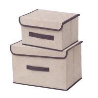 กล่องผ้าลินิน กล่องใส่ของ กล่องเก็บเสื้อผ้า/สิ่งของ พับเก็บได้ กล่องเก็บของ กล่องอเนกประสงค์ มี 3 สี