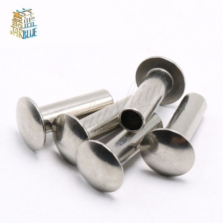 20-50pcs-m3-m4-m5-304-stainless-steel-flat-round-head-half-hollow-shank-rive-stainless-steel-rivet-nut