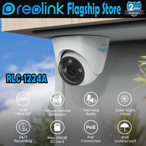 Reolink PoE Camera RLC1224A 12MP Ultra HD IP Surveillance IP