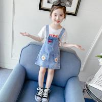 กระโปรงยีนส์เด็ก กระโปรงยีนส์ปักสลิงเด็กผู้หญิง 2022 สาวใหม่เกาหลีกระโปรงสั้น กางเกงขาสั้นเด็กผญ ชุดเด็กหญิง10 13ปี