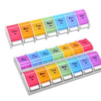 14 Grids AM PM Weekly 7 Day Pill Case ABS Medicine Dispenser Organizer Removeble Pill box Splitters Container Tablet storage