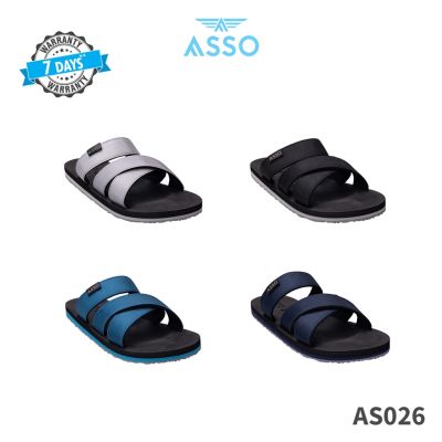 ASSO รองเท้าแตะ รุ่น AS026 อะโซ่ รองเท้าแตะผู้ชาย รองเท้าแตะแบบสวม รองเท้าแตะผู้ชายสายรัด รองเท้าลำลอง (598)