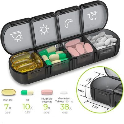 Pill Organizer Weekly Daily Pill Storage Box With 28 Compartment To Hold Medicine Vitamin And Supplement Travel Pill Case Box