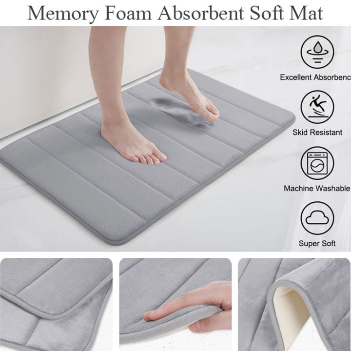 Memory Foam Mat, Absorbs Water Machine Washable Mat, Quick Drying, Bath Mat,  Non-slip Thickened Carpet, Soft And Comfortable, Suitable For Home  Decoration Mats, Suitable For Bathroom Mats, Laundry Room Mats, Hallway  Floor