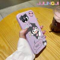 Jjlingji เคสสำหรับ Realme 8 4G Realme 8 Pro เคสการ์ตูนเคสมือถือนิ่ม Kuromi บางลายขอบสี่เหลี่ยมด้านข้างเคสซิลิโคนนิ่มเคสป้องกันการกระแทก