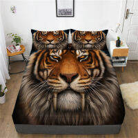 Bespoke Comforter Coverset 3D Print Tiger Fitted Sheet Home Textile Decoration Queen King Size Quilt Covers Bed Cover