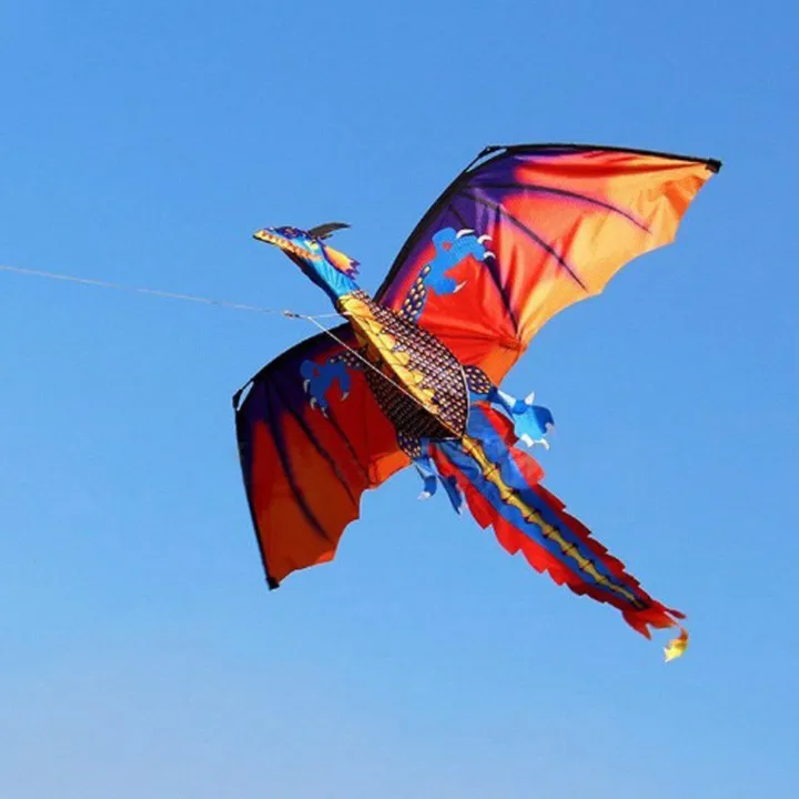 140Cx120cm Classical 3D Dragon Kite Single Line With Tail With Handle
