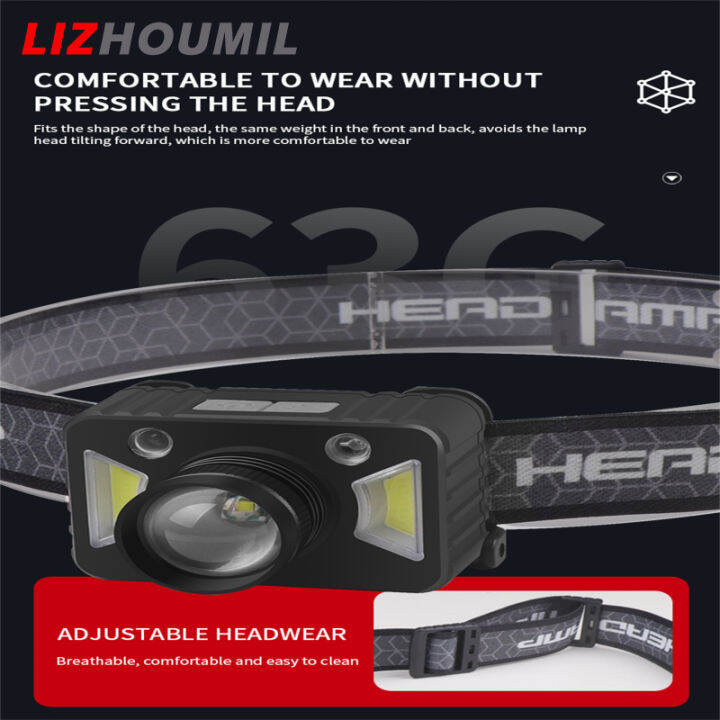 lizhoumil-cob-led-headlamp-waterproof-super-bright-zoom-strong-light-head-mounted-flashlight-outdoor-fishing-light