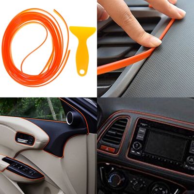 5M Orange Car Styling Interior Molding Trim Decorate Strip Line Gap Filler Kit Voiture Accessories Автомобильные Товары