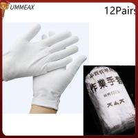 UMMEAX ถุงมือขาวขนาดเดียว12คู่ถุงมือผ้าฝ้ายใส่ทำงานสบาย