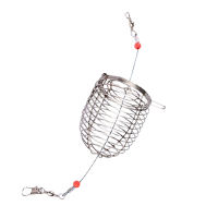 5PCS ปลาสแตนเลสขนาดเล็กเหยื่อกรงตะกร้า Feeder HolderFishing Lure Cage Fishing Accessories.2023