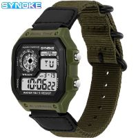 【Ready Stock】 SYNOKE Mens Watch Nylon Strap Luxury Fashion Waterproof Sport Watch Digital Watches For Men and Women Relo