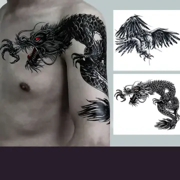 HCM]Hình xăm dán tatoo cá chép hóa rồng - miếng dán hình xăm đẹp dành cho  nam | Lazada.vn
