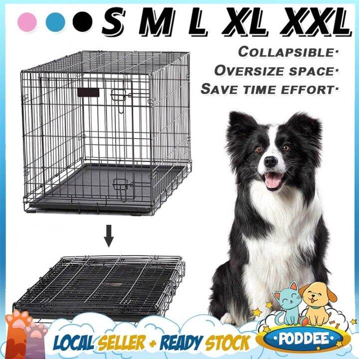 heat sell PODDEE S M L XL XXL Dog Cage with Poop Tray Heavy Duty Pet
